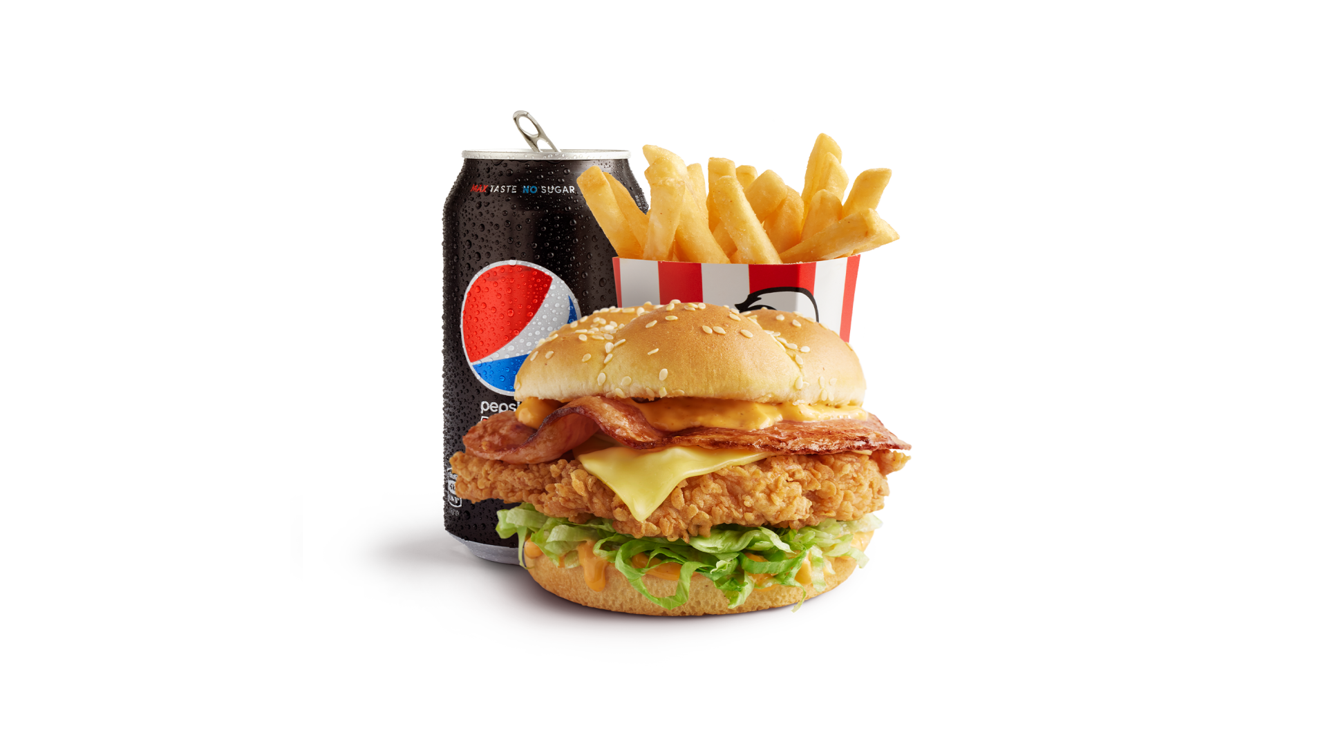 Coleslaw burger meal - KFC